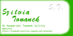szilvia tomanek business card